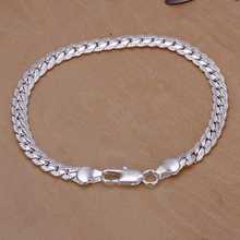 Hot Sale!!Free Shipping 925 Silver Bracelets & Bangles Fashion Sterling Silver Jewelry, 5M sideways Bracelet SMTH199