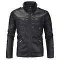 Men Leather Jacket Overcoat Casual Bomber PU Chaqueta Men Fashion Coat Jaqueta Masculina Brand Cothing