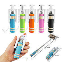 Mini Folding Self Selfie Sticks Wired Camera Monopod Tripod Selfie Stick Built-in Shutter For Mobile Phone Smartphone