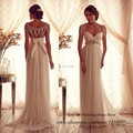 Sexy Summer Maternity Wedding Dress Chiffon Beads A Line 2015 Empire Bridal Gowns for Pregant Women