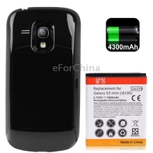 3500mAh Replacement Mobile Phone Battery Cover Back Door for Samsung Galaxy SIII mini i8190 Black
