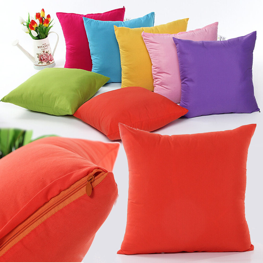 1pc 2015 Hot Candy Color Pillowcase Home Decor Sofa Throw