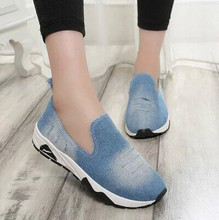Hot! Flat Shoes Women Casual Shoes 2016 Spring Summer Canvas Platform Denim A Pedal Lazy Shoes loafers Flats Single Female Shoe