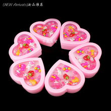 10pcs Mix Lot Animals Flower Fruit Assorted Baby Kids Girl Children’s Cartoon Rings With Heart Display Box Free Shipping
