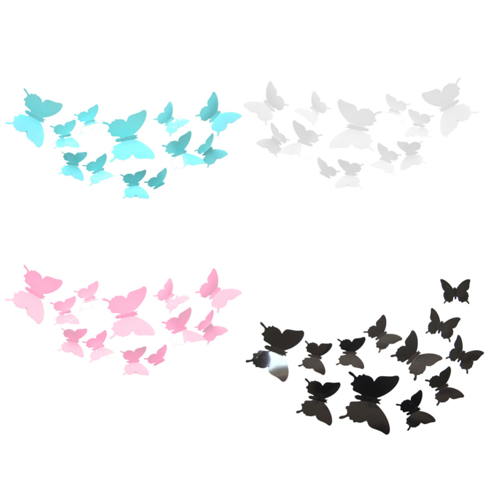 Wall Stickers /2015 latest styles/12 Pcs 3D Butterfly Decal Wall Stickers Art Design Home Decor Room Decorations