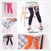 Retail 2 7years 6 color footless girls cartoon pattern leggings kid pants clothing kids children s