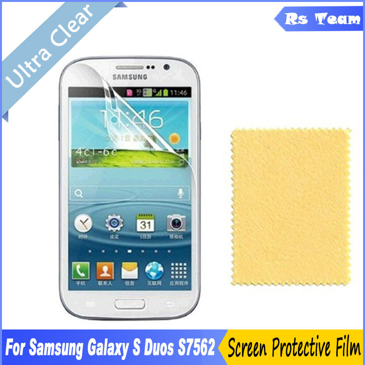 6pcs/lot HD Clear Front Screen Protector Display Protective Film Screen Guard Film for Samsung Galaxy S Duos S7562 Free Shipping