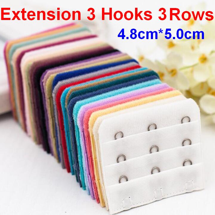 2Pcs Bra Extenders Fastener Extension 3 Hooks 3 Raws 3*3 Hook & Eyes 4.