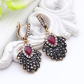 Classic Vintage Turkish Earrings Antique Leaf Shape Gold Plated Earrings India Women Brincos Anniversary Party Festival