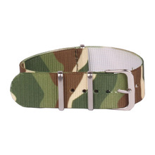 Multicolor ocasional 22 mm de camuflaje del ejército militar pulsera de reloj de la otan Nylon correa tejida de fibra de 22 mm hebilla