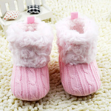 New First Walker Baby Kid Knitted Fur Snow Boots 5 Color Toddlers Soft Sole Short Boots