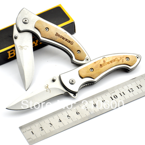 Browning S337 Small Hunting Pocket Knife Folding Knives camping knife 440 55HRC Blade Steel Shadow Wood