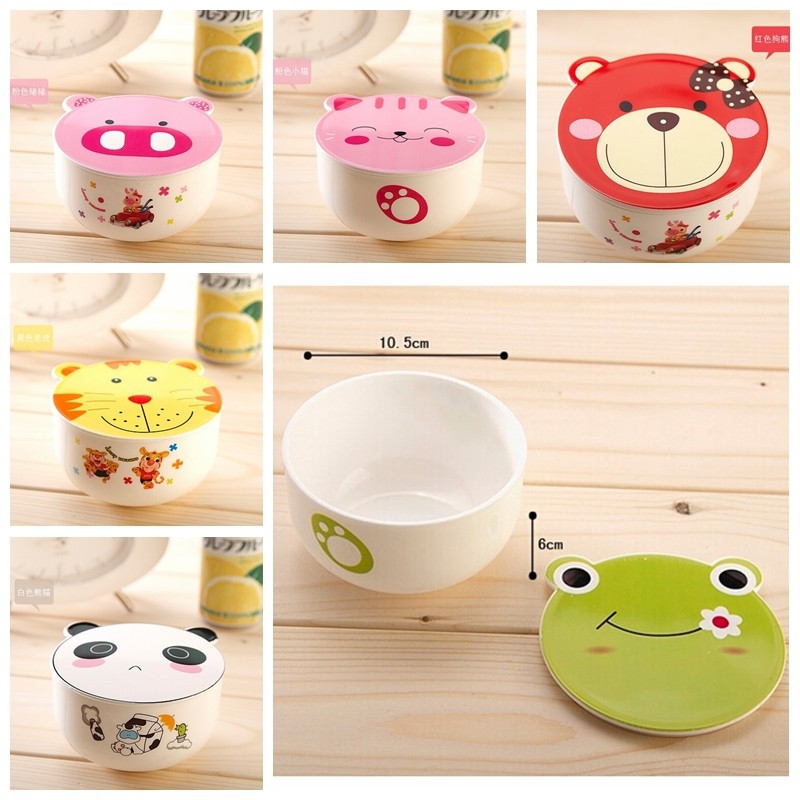 Free-shipping-Spoon-Set-Tableware-Dishes-Gravity-Bowl-children-s-tableware-platos-Baby-Kids-12colors-Animal