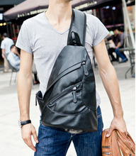 Top Quality Men’s PU Leather Messenger Shoulder Cross Body Bag Travel Hiking Laptop High Capacity Sling Chest Day Back Pack
