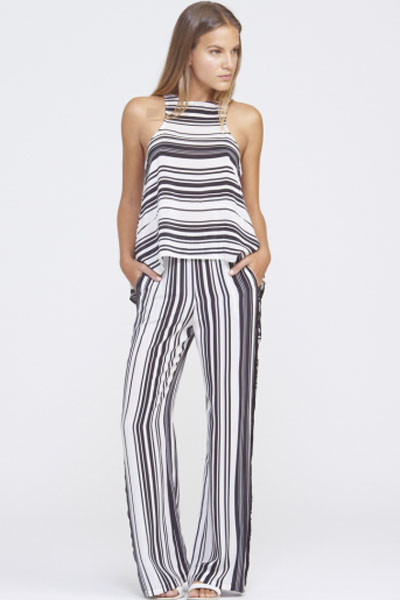 Black-White-Stripes-Casual-Pant-Set-LC60092