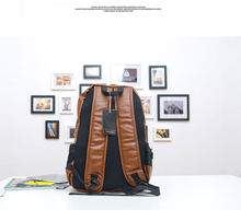 2015 top quality brand fashion black genuine leather men s backpacks preppy style brown women backpack