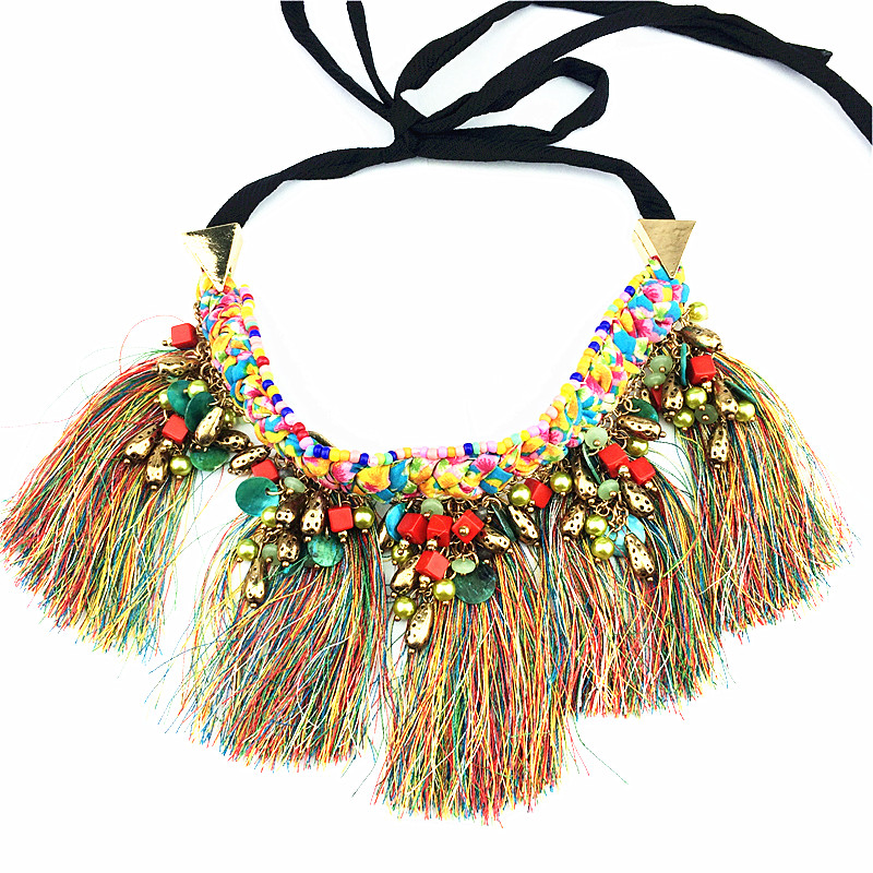 Nuevo llega Bohemia hilo fresca collar de moda 2016 últimas populares mujeres o muchacha de bisutería