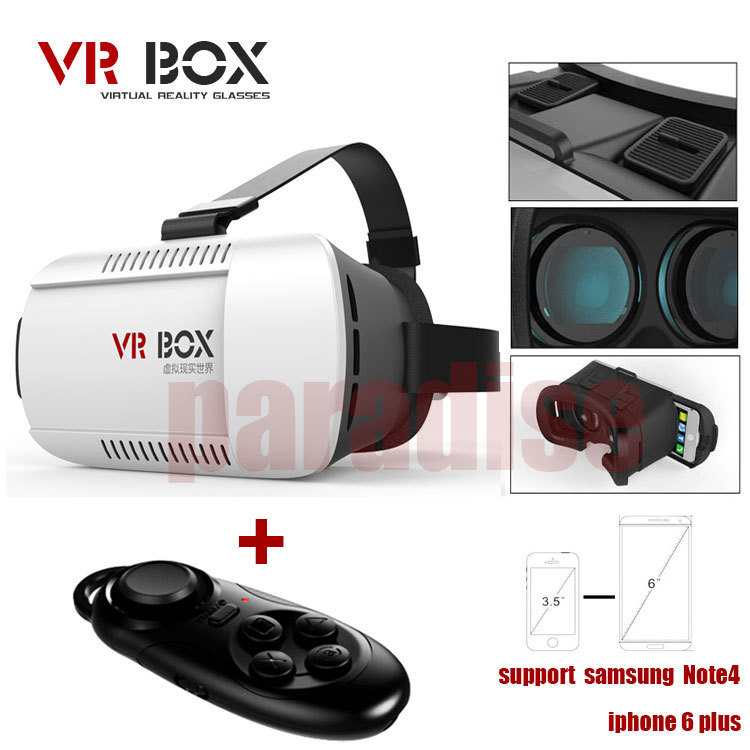 2015 Google cardboard VR BOX Version VR Virtual Reality Glasses Smart Bluetooth Wireless Mouse Remote Control