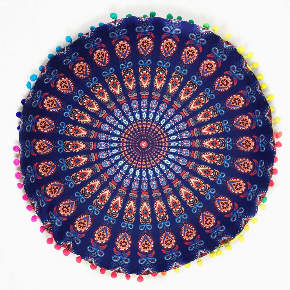 A-2 Vovotrade Coussins de Sol pour Mandala Indienne Coussins de Boh/ème Ronds Coussins Housse doreiller