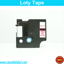 5pcs/lot 12mm*7m 45012 red on clear compatible DYMO D1 Label Tape dymo label maker dymo printer ribbons cp company enduro mono