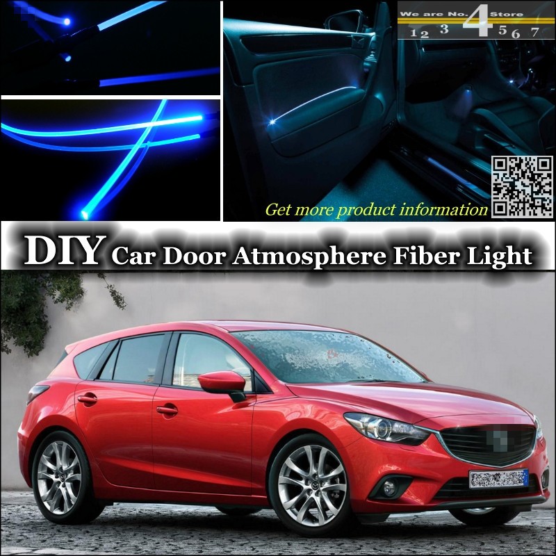 interior Ambient Light Tuning Atmosphere Fiber Optic Band Lights For Mazda 3 Mazda3 M3 Axela BK BL BM Door Panel illumination