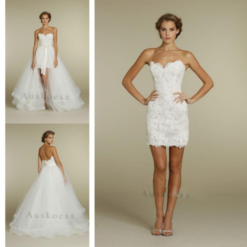 Short Wedding Gown With Detachable Train Dresses Short Wedding Gown With Detachable Train