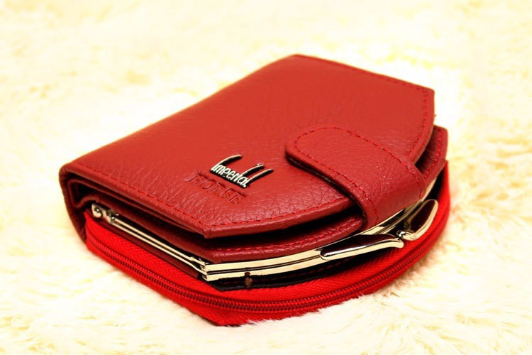 2015 Genuine Cowhide Leather wallet Brand Women Wallet Short Design Lady Purse Mini Clutch Wallet Leather cartera High Quality (17)