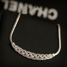 Fashion Spiral Crystal Necklace Vintage Gold/Silver Woman Necklaces Pendants Fine Choker Statement Necklace Summer Style Jewelry