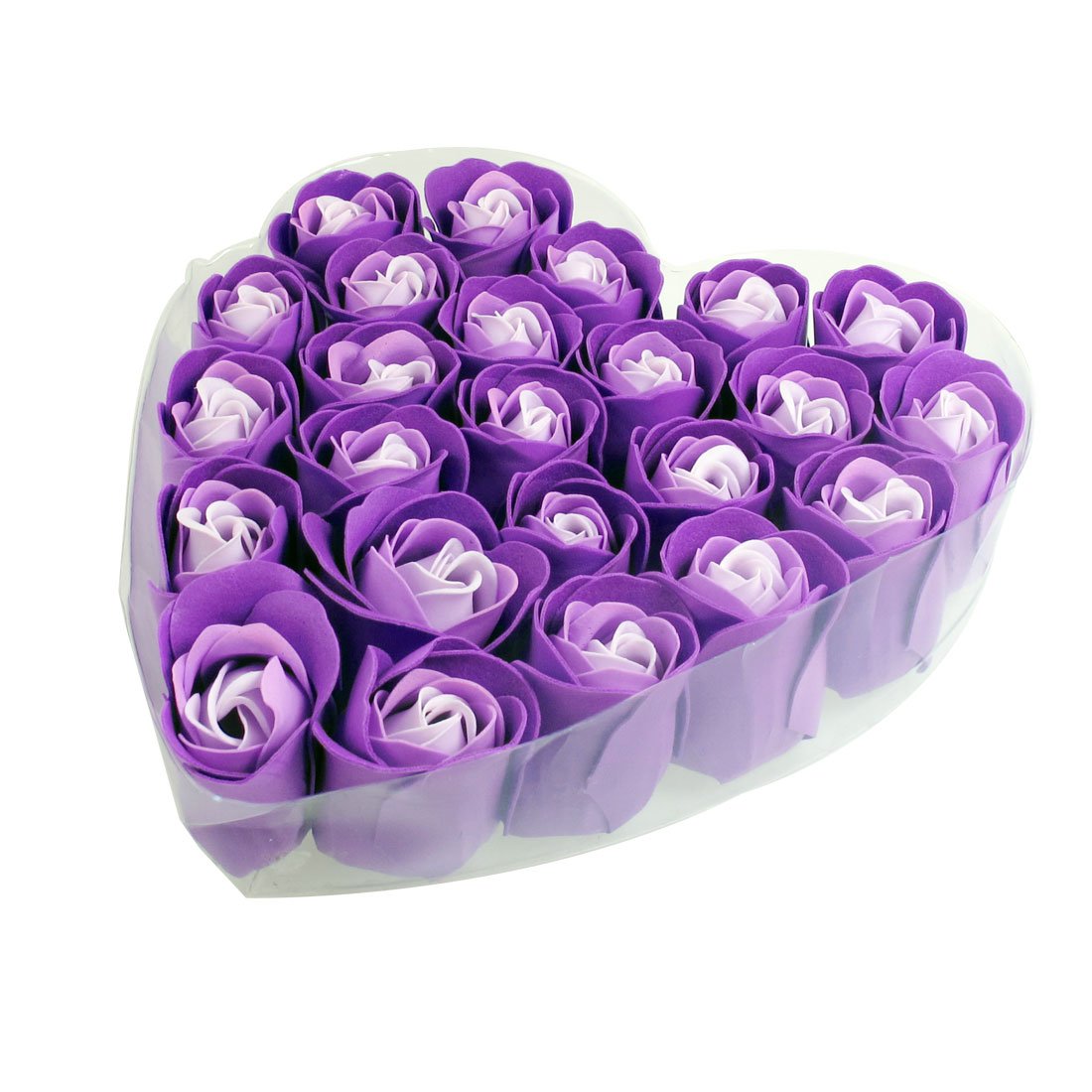 Фотография 20 Pack 24 Pcs Purple Scented Bath Soap Rose Petal in Heart Box