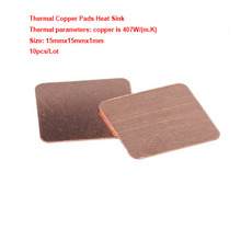 New Premium 10pcs/lot 15x15x1mm DIY Copper Shim Heatsink thermal Pad for Laptop GPU CPU VGA Chip RAM Copper Heat sink