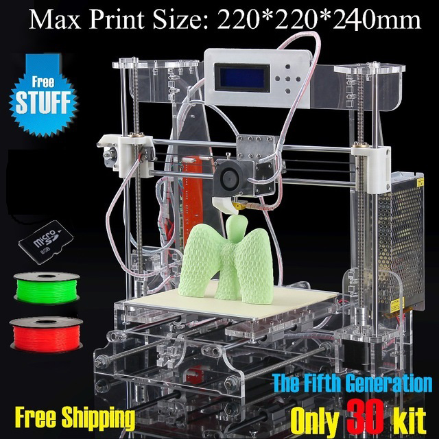 2016 Free ship High Quality Precision Reprap Prusa i3 DIY 3d Printer kit with 1 Filament
