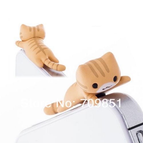 New Arrivals,Dust Plug Stopper cute cat Dustproof plug For iPhone iphone 4 4s,iPAD,Samsung,htc Anti 24pcs/lot
