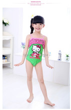 2015 Hello Kitty Kids Swimsuit One Piece 2 10Y Kids Girls Swimwear Cute Bathing Suit for