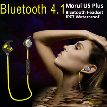 Morul U5 Plus IPX7 Waterproof Sport headset Magnetic Stereo Auriculares Wireless Earbuds handsfree Bluetooth 4.1 with Microphone