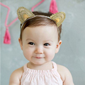 New Fashion Korean Cute Gold Delicate Lace Cat Ear Baby Headbands Head Wrape Infant Hair Accessories