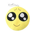 1Pcs Cute Face Key Chain Phone Emoji Emoticon Yellow Cushion Soft Stuffed Plush Toy Key Chain