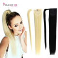 Remy Human Hair Ponytail Extensions Blonde Straight Human Hair Ponytail Hairpieces 24inch Clip In Human Hair