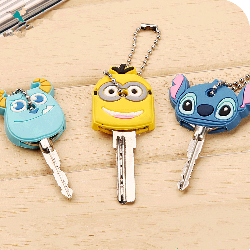 Creative-cute-Cartoon-Covers-Keys-Keychain-case-Portable-units-Silicone