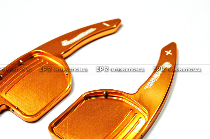 Aluminium AUDI Paddle Shift Switch Orange (3)_1