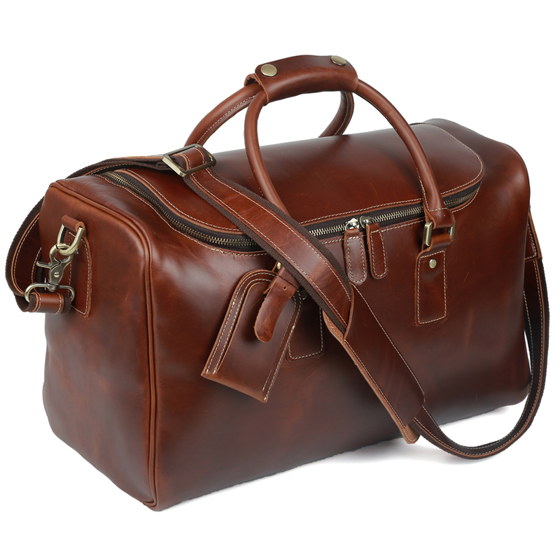 TIDING Leather Duffle Bag For Men Women Travel Luggage Bags Designer Weekend Bag Top Quality ...