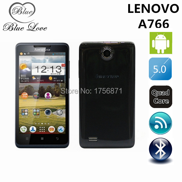 Free Shipping Original Lenovo A766 5 IPS Screen Mobile SmartPhone MTK6589 Quad Core 4GB ROM Multi