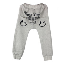 Hot Wholesale New Children Kids Autumn Winter Pants Casual Pocket Boys Girls Smiling Faces Harem Pants