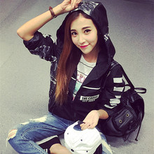 2016 Harajuku windbreak Womens Jacket spring Zipper Coat Hoodie Tops Causal Sweatshirts bomber jacket chaquetas mujer HB104