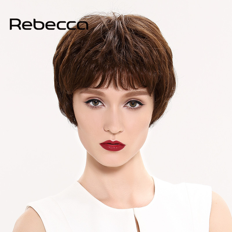 Здесь можно купить  Rebecca Blended Human Hair Wigs Aliexpress UK Free Shipping Short Blended Women