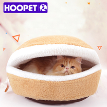 Hot Sale! Warm Cat Bed House Hamburger bed Disassemblability Windproof Pet Puppy Nest Shell Hiding Burger Bun for winter #K