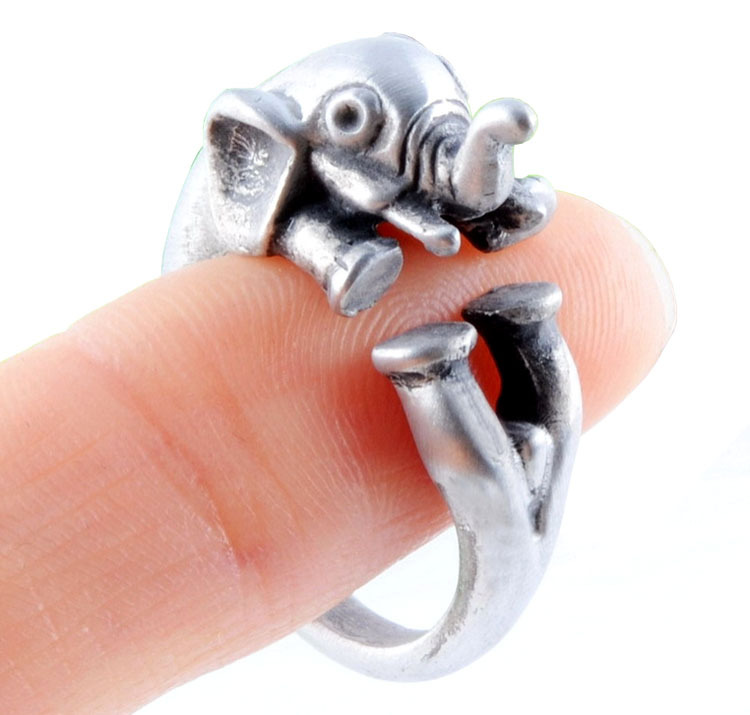 2015 Hot Sale Summer Style Adjustable Burnished Elephant Animal Wrap Rings for Women and Girls Unique