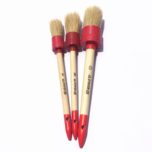 3PCS/LOT Wood Handle Car Detailing Brushes For Interior,Dashboard,Rims,Wheel,Air-Conditioning,Engine,Corner