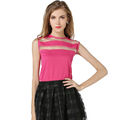 Women Chiffon Vest Transparent Yarn Splicing Solid Sleeveless Loose Bottoming Shirt for Women Hot Sale Chiffon