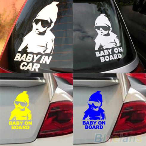 Baby on Board Car Safty Sticker Decal Waterproof Night Reflective Wall Stickers car covers 1VND