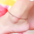 Top Quality 18KGP Rose Gold Plated Heart Two Layers Anklet Fashion Women s Titanium Steel Jewelry
